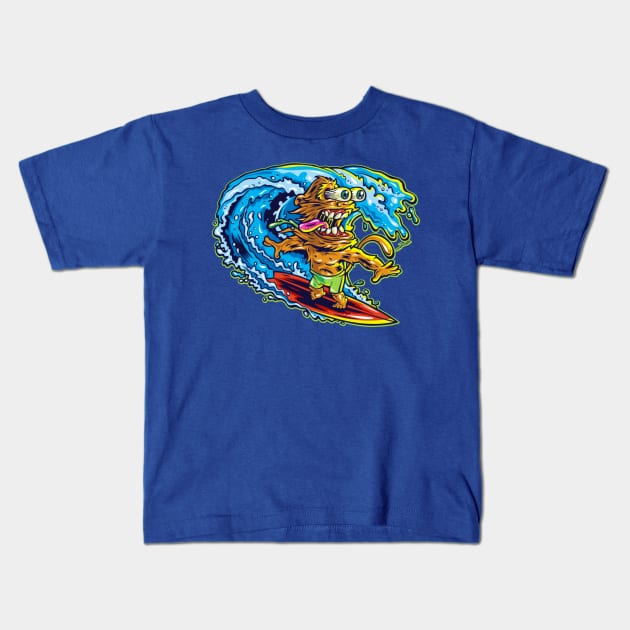 Surf Monkey Kids T-Shirt by renatodsc